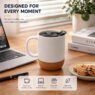 12oz matte ceramic coffee mug with cork base lid 3