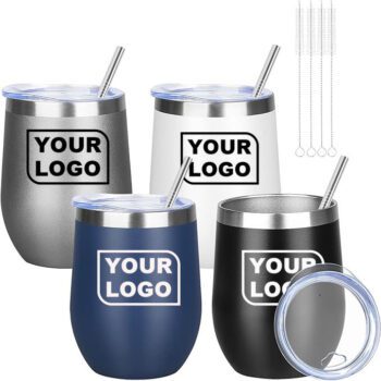 12oz wine tumbler glasses with lid