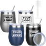 12oz wine tumbler glasses with lid