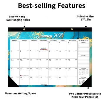 1712 inches big size weekly monthly calendar 1