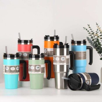 2030oz stainless steel double wall tumbler with straw 1