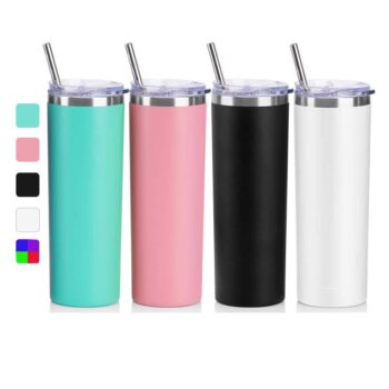 20oz straight tumbler with straw