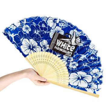 21cm classic folk art painted bamboo folding fan 1