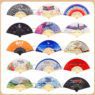 21cm classic folk art painted bamboo folding fan 5