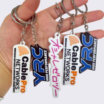 2d3d soft pvc anime letter logo keychain