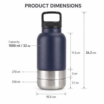 3 in 1 insulated dog water bottle and pet bowl 1