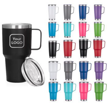 30oz stainless steel tumbler with handle