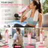 32oz motivational glass water bottle with silicone sleeve bamboo lid 1