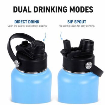 32oz stainless steel water bottle with 2 in 1 lid 1