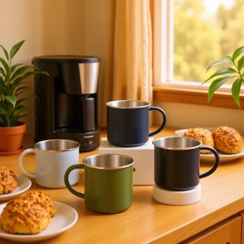 400ml single wall campfire coffee mug with handle 1