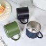 400ml single wall campfire coffee mug with handle 3