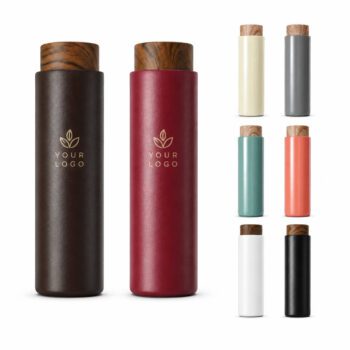 400ml wood grain lid insulated stainless steel thermal flask