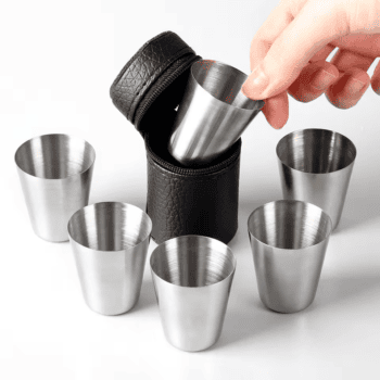 46pcs set outdoor travel stainless steel cups