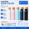 500ml stainless steel sports water bottle with bamboo lid 1
