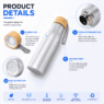 500ml stainless steel sports water bottle with bamboo lid 2
