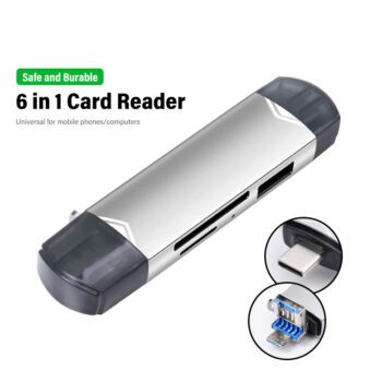 6 in 1 dual usb c usb 3 0 memory card reader 1