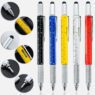 6 in 1 multifunction pen metal stylus ballpoint pen