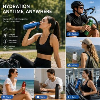 600ml lightweight aluminum sports water bottle 1