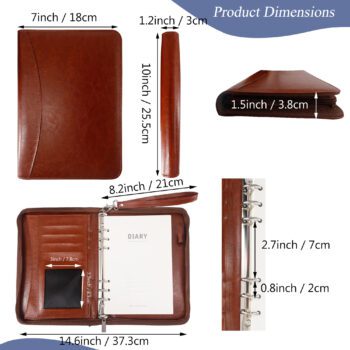 a4 binder portfolio padfolio with zippered closure 1