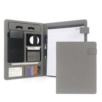 a4 leather conference folder with magnetic closure