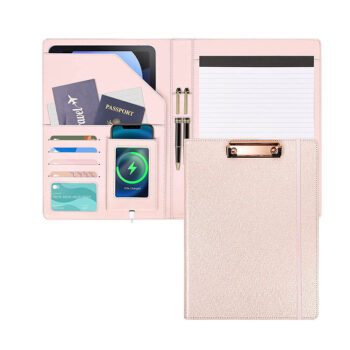 a4 portfolio document folder with leather clipboard