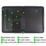 a4 pu leather black zippered file portfolio organizer folder 3