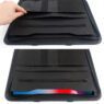 a4 pu leather black zippered file portfolio organizer folder 5