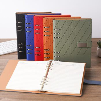 a5 luxury pu leather binder notebook
