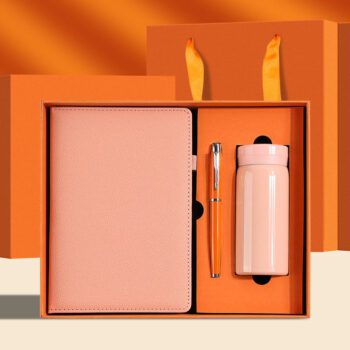 a5 notebook with pens and flask gift set 1