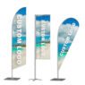 advertising teardrop feather beach flag with pole 4