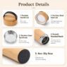 bamboo insulated stainless steel thermos water bottle 2