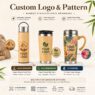 bamboo insulated stainless steel thermos water bottle 3