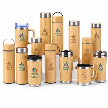 bamboo insulated stainless steel thermos water bottle
