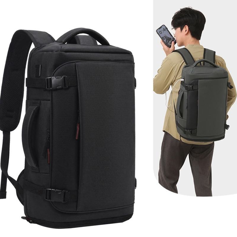 box style pu leather travel laptop backpack with shoe compartment box style pu leather travel laptop backpack with shoe compartment