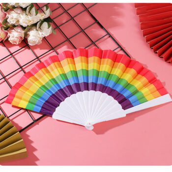 bulk custom printed folding plastic handheld fans 1