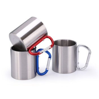 carabiner stainless steel travel mug