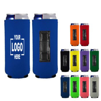 collapsible slim can cooler with magnet