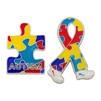 custom awareness ribbon puzzle enamel pin 1