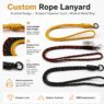 custom braided rope lanyard with knotted keychain 2