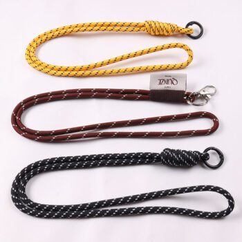 custom braided rope lanyard with knotted keychain