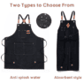 custom canvas work apron with logo for kitchen garden 2
