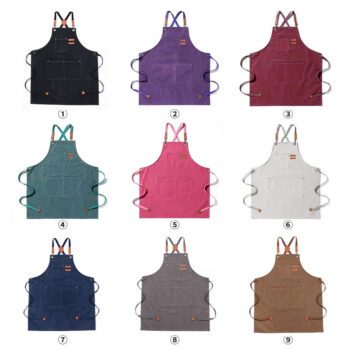 custom canvas work apron with logo for kitchen garden
