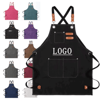 custom canvas work apron with logo for kitchen garden