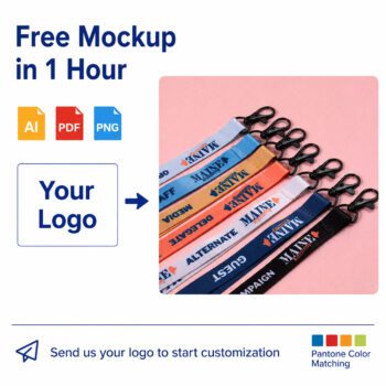 custom color coded event lanyard with id hook 1