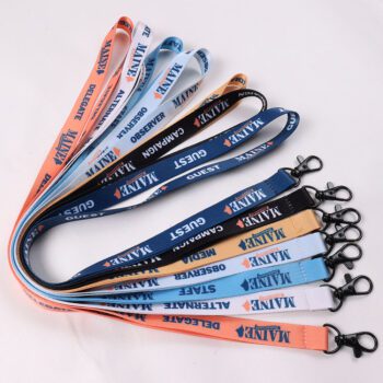 custom color coded event lanyard with id hook