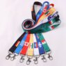 custom country flag sublimation lanyard with id badge holder 4