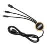 custom eco friendly bamboo 3 in 1 charging cable with led