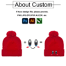 custom embroidered acrylic knit pompom beanie 2
