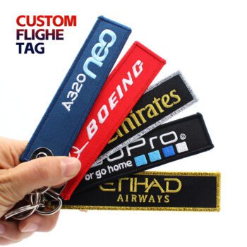 custom embroidered jet tag keychain for motorcycles 5