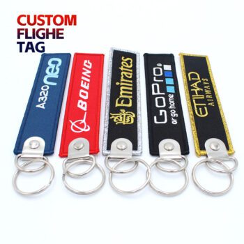 custom embroidered jet tag keychain for motorcycles 6
